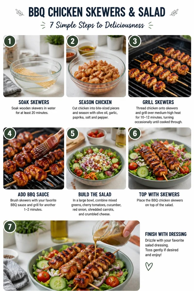 BBQ Chicken Skewer Salad