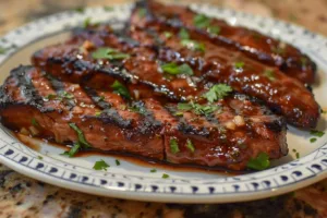 Chipotle Garlic Sauce with Sour Cream drizzled over grilled chicken
