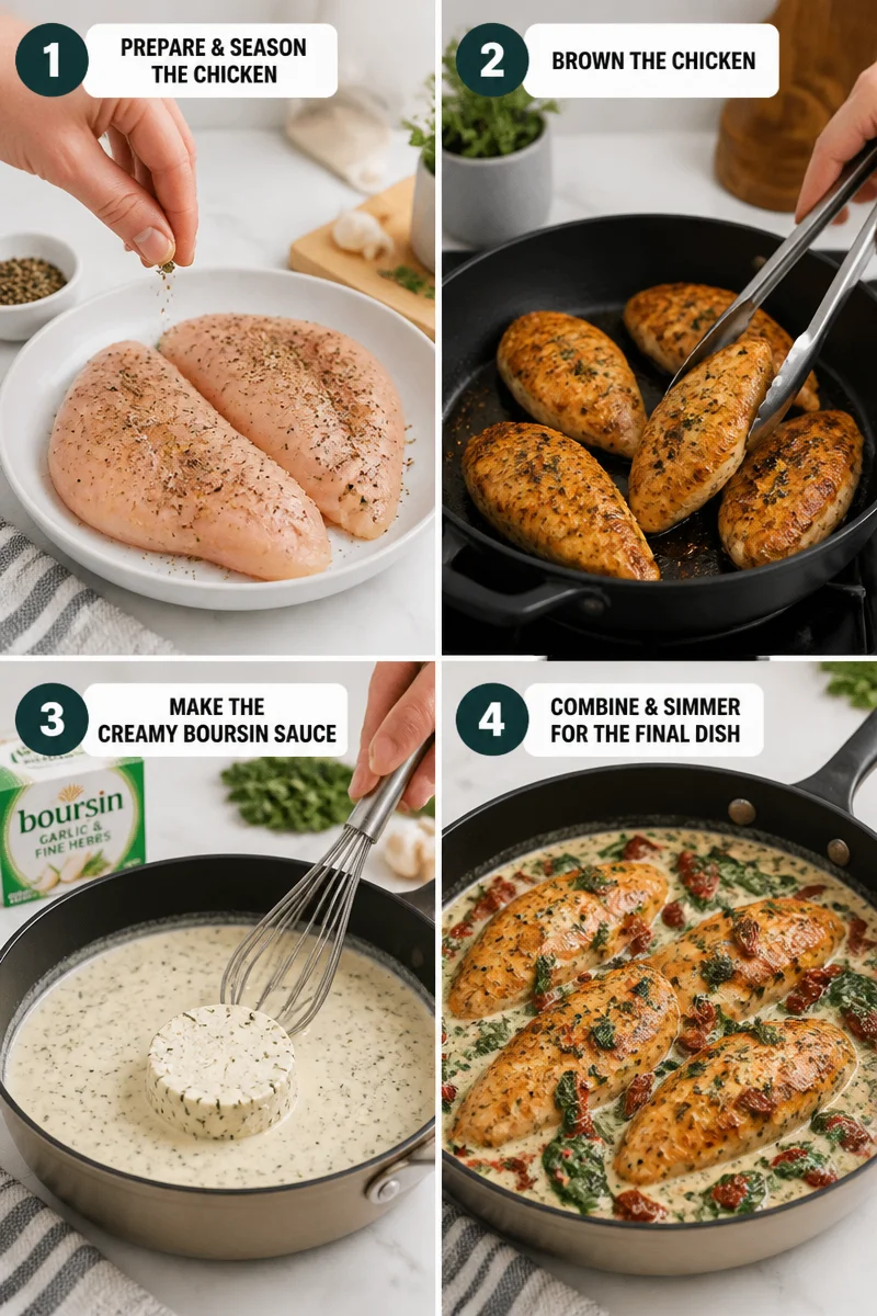Creamy Chicken Boursin Sauce — Easy 30-Minute Skillet Recipe