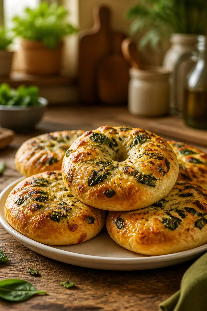 Easy Spinach Cottage Cheese Flagels (High-Protein Flat Bagels Ready in 30 Minutes)