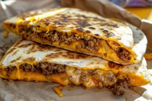 Delicious Smashburger Quesadillas filled with cheese and grilled ingredients