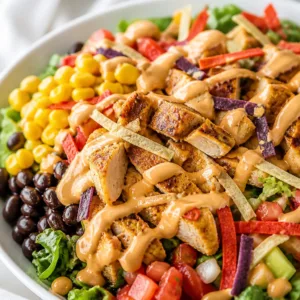 Delicious Southwestern Chicken Salad with diced chicken, black beans, and corn