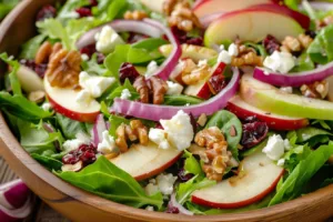Fresh Apple Walnut Salad with crunchy apples and walnuts
