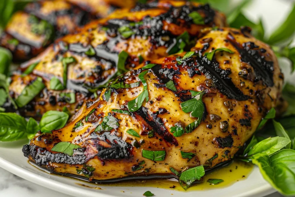 Delicious basil chicken marinated with classic herb-infused sauce.