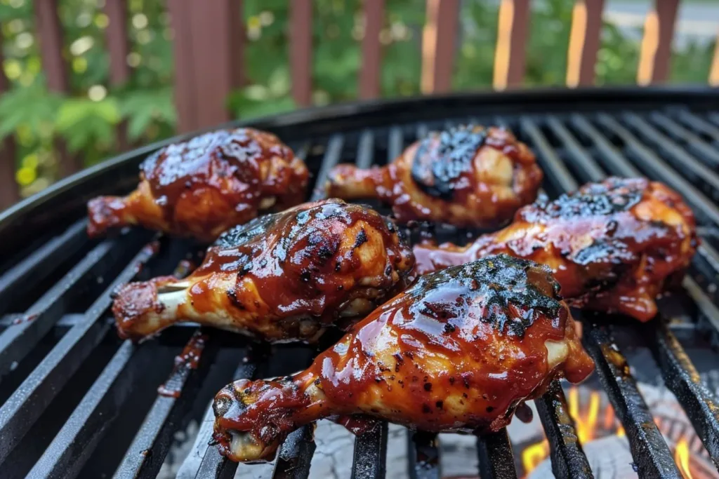 Marinated BBQ chicken ready for grilling with flavorful spices and herbs.
