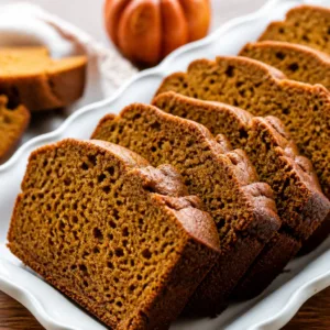 Delicious homemade pumpkin bread with spices and chocolate chips