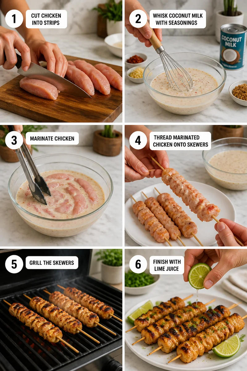 Grilled Thai Coconut Chicken Skewers