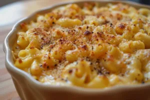 Creamy and cheesy homemade mac and cheese in a bowl