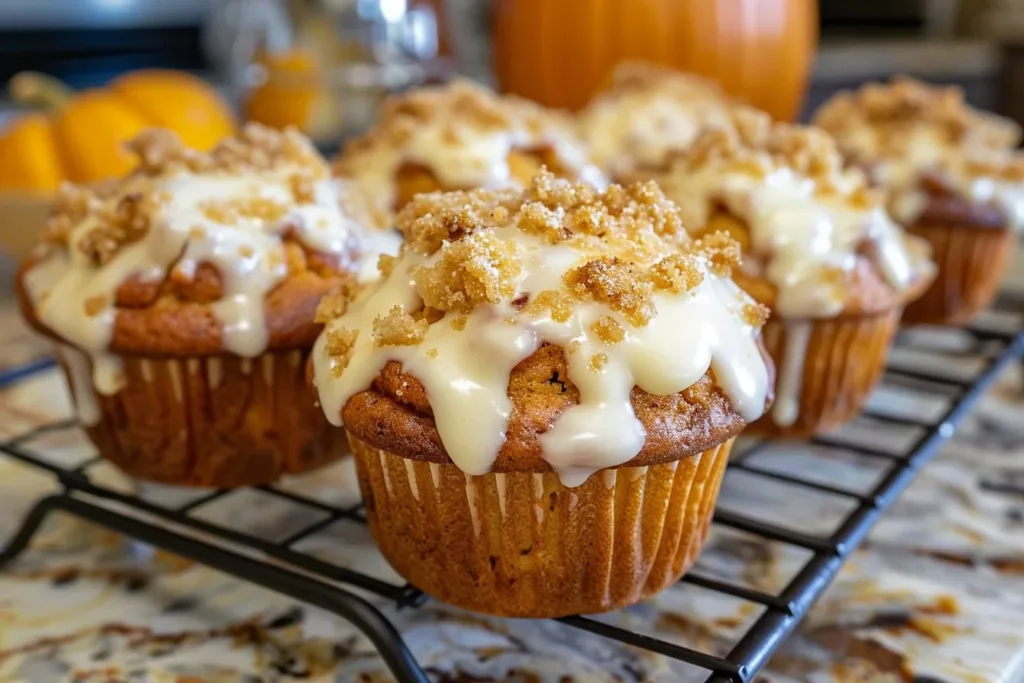 Delicious easy pumpkin cream cheese muffins with cream cheese filling