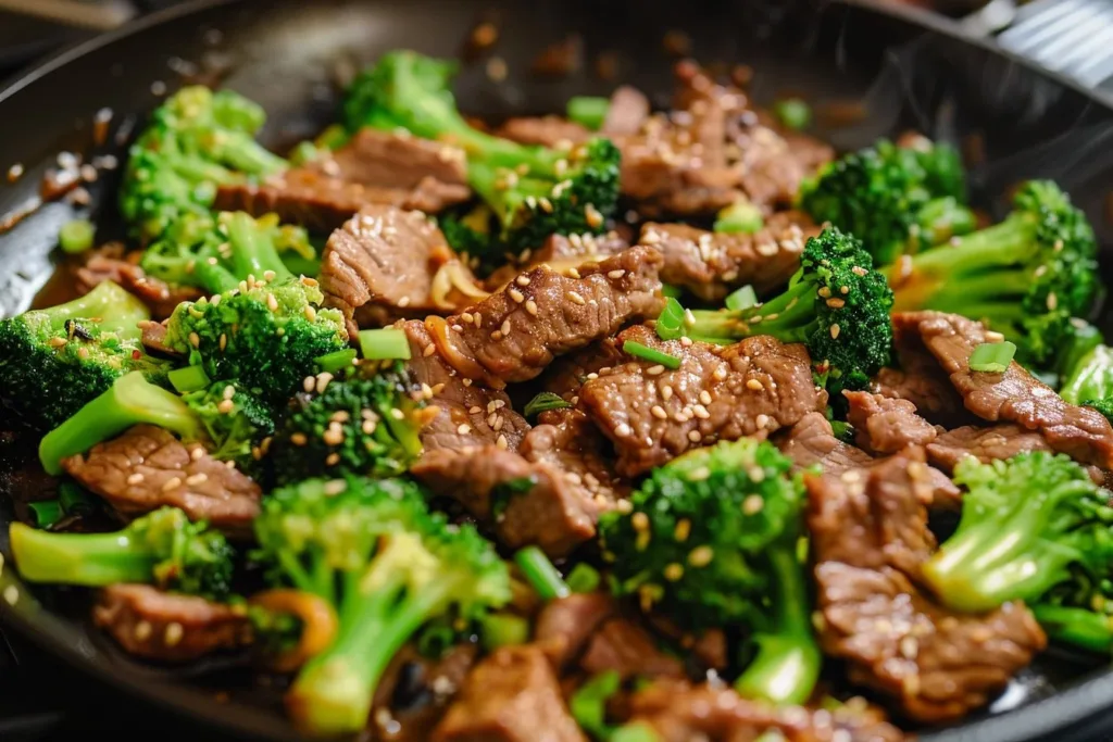 Delicious Keto Low Carb Beef and Broccoli dish served on a plate
