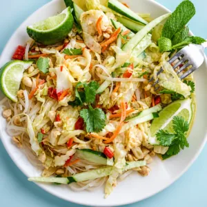 Delicious Thai Chicken Cabbage Stir Fry with colorful vegetables in a skillet.