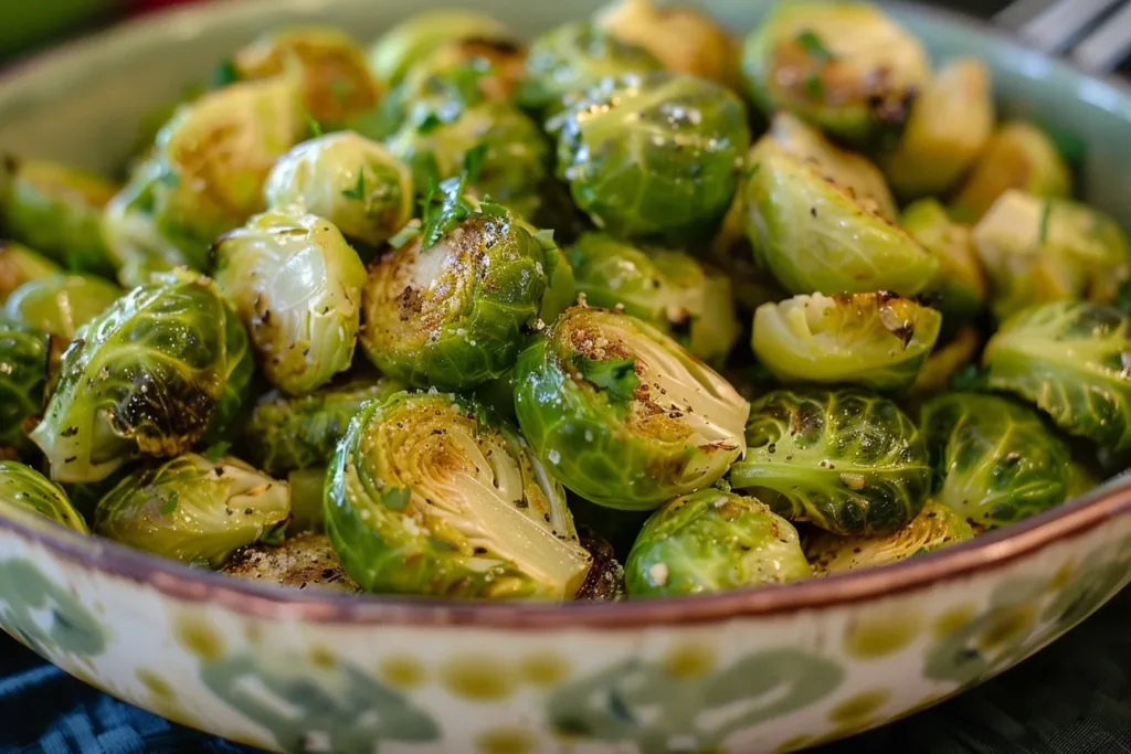Fresh Brussels sprouts ready for cooking