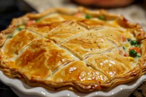 Homemade Chicken Pot Pie with flaky crust and savory filling of chicken and vegetables