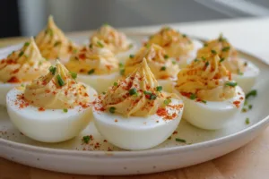 Delicious Hillstone deviled eggs served on a platter